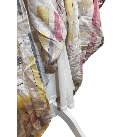 Womens Abstract Print Boho Ruffle Strap Sleeveless Maxi Sun Dress Moon River L - Picture 4 of 7